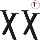 vidaXL Noge za stolić u obliku slova X 2 kom crne 38x(42-43) cm čelik | shoptok.hr