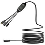 Vivolink Kabel USB-C HUB 7,5m črn (HDMI, USB-A in USB-C) | Shoptok.si