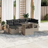vidaXL 7-dijelni set vrtnih sofa svjetlosivi od poliratana | shoptok.hr