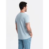 Ombre BASIC men's classic cotton T-shirt - light blue | Shoptok.si