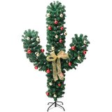  Božićni kaktus sa stalkom i LED žaruljama zeleni 210 cm PVC | shoptok.hr