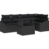  Sjedeća garnitura za vrt s jastukom s pohranom 6 pcs Crna | shoptok.hr