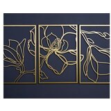 WALLXPERT set ukrasnih metalnih dodataka (3 komada) floral line art APT529 v2 | ePonuda.com