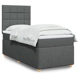 vidaXL Krevet s oprugama i madracem tamnosivi 90 x 190 cm od tkanine | shoptok.hr