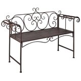  Vrtna klupa 132 cm čelična antikno smeđa | shoptok.hr