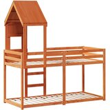 Krevet na kat s krovom voštano smeđi 90x190 cm masivna borovina | shoptok.hr