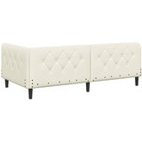  Kutni okvir kreveta Krema 90 x 190 cm Baršun | shoptok.hr
