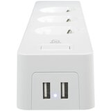 Deltaco SMART HOME Podaljšek, WiFi 2.4GHz, 3xCEE 7/3, 2xUSB-A, 13A, 220-240V, 1.5m, BELO | Shoptok.si