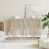 Maison Chic konzolna miza - miza ob steni srebrna 110x30x70 cm nerjaveče jeklo in steklo, (21785853) | Shoptok.si