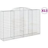 vidaXL Lučne gabionske košare 13kom 300x50x180/200cm pocinčano željezo | shoptok.hr