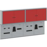  6-dijelni set ormar s alatima i panel za pribor zidna montaža crveni metal | shoptok.hr