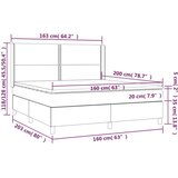  Box spring postelja z vzmetnico LED temno rjava 160x200cm blago, (20900159) | Shoptok.si