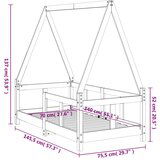  Otroški posteljni okvir bel 70x140 cm trdna borovina, (20787697) | Shoptok.si
