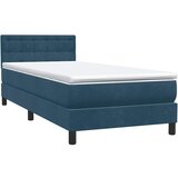 Box Spring krevet s madracem i LED tamnoplavi 80x210 cm baršun | shoptok.hr