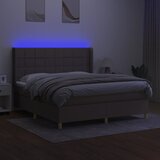 box spring s madracem LED smeđesivi 180x200 cm tkanina | shoptok.hr