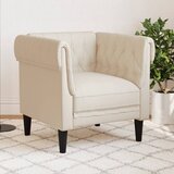 The Living Store Fotelj chesterfield laneno platno - Chesterfield Fotelj, (21836572) | Shoptok.si