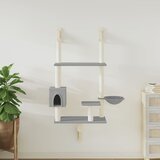 vidaXL Zidna penjalica za mačke sa stupom za grebanje siva 153 cm | shoptok.hr
