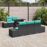  Set sofe 6 kom. 5-Broj sjedala Crna i Plava poliratan | shoptok.hr