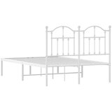  Metalni okvir za krevet s uzglavljem bijeli 120x200 cm | shoptok.hr