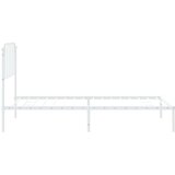 Metalni Kovinski posteljni okvir z vzglavjem bel 107x203 cm | Shoptok.si