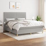  The Living Store Box spring postelja z vzmetnico svetlo siva 160x200 cm žamet - Box Spring Postelja, (21489676) Cene