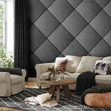  Foto tapeta - Grey symmetry - geometric pattern in concrete pattern with black joints 343x256 Samoljepljiva | shoptok.hr