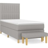  Krevet s oprugama i madracem svjetlosivi 100x200 cm od tkanine | shoptok.hr