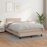 vidaXL Krevet s oprugama i madrac cappuccino 120x200cm od umjetne kože Cijene