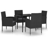  5-dijelni vrtni blagovaonski set s jastucima od poliratana crni | shoptok.hr