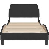 Okvir kreveta s uzglavljem Dover crni 90x190cm baršunasti | shoptok.hr