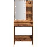 vidaXL Toaletni stolić s LED svjetlima boja staro drvo 60x40x140 cm | shoptok.hr