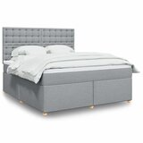 vidaXL Box spring postelja z vzmetnico svetlo siva 180x200 cm blago Cene