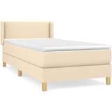  Box spring postelja z vzmetnico krem 90x200 cm blago, (20725999) | Shoptok.si