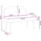  Oblikovana klupa s naslonjačem Svjetlosiva 110 x 60 x 76 cm | shoptok.hr
