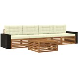  Set vanjskih sofa 5 kom. Prirodna i krem Čvrsto drvo akacije 79 x 79 x 37 cm | Shoptok.si