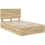  Krevetna konstrukcija s ladicama Sonoma hrast 120 x 190 cm | shoptok.hr