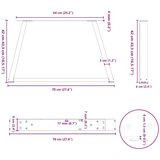  Noge za klub stolić V-oblika 2 kom Crne 70 x (42-43,3) cm Čelik | shoptok.hr