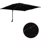 vidaXL Vrtni dežnik Črna 248.5 x 247.5 x 160 cm blago | Shoptok.si