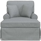  Naslonjač z krilom z blazino Svetlo siva 91 x 157 x 91 cm blago, (5000133189) | Shoptok.si