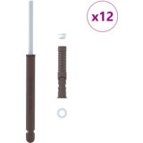 vidaXL Držači za lebdeće police 12 pcs Smeđa Ø12 x 190 mm Čelik | shoptok.hr