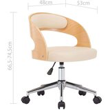 vidaXL Vrtljivi jedilni stoli 4 kosi krem ukrivljen les in um. usnje | Shoptok.si