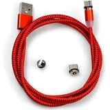IZMAEL USB polnilni kabel 3v1 z magnetnimi konektorji - Rdeča | Shoptok.si