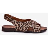 Zazoo Ladies leather sandals leopard brown 40407 | ePonuda.com