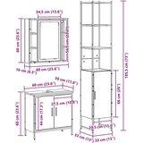 vidaXL kopalniški kabinet umetniški hrast 33x33x185.5 cm inženirski les Cene