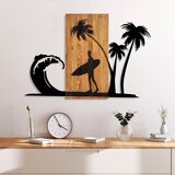 Wallity Zidna dekoracija Surfer Life, 57x84 cm, Crna Cene