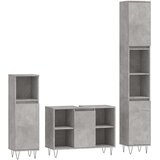 vidaXL 3-dijelni set kupaonskog namještaja siva boja betona drveni | shoptok.hr