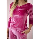 Kesi Velour set with ruffles at the back fuchsia | shoptok.hr