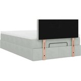 vidaXL Otomanski posteljni okvir z vzmetnico siv 120x190 cm žamet | Shoptok.si