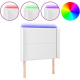 Maison Chic led posteljno vzglavje - vzglavna omarica - nočna omarica belo 93x16x118/128 cm umetno usnje, (21708929) Cene