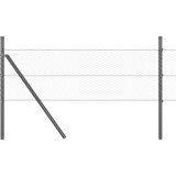 vidaXL Šesterokotna Ograja Siva 0.5x10 m Jeklo, Ograjni Stebri 7 kosov Sivi Ø32 mm 100 cm Galvanizirano Jeklo | Shoptok.si